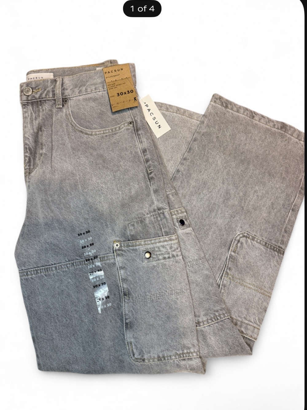 Pacsun Men’s Dylan Baggy Jeans Cargo Gray 30W X 30L